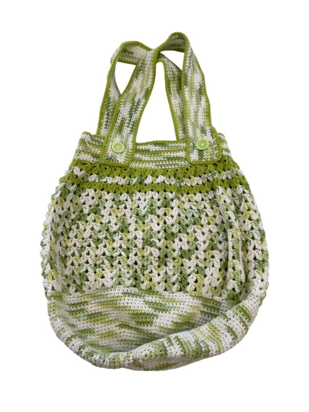 Henri Lloyd Hand Crochet Tote Bag Green Boho Beach Coastal Summer Purse Large